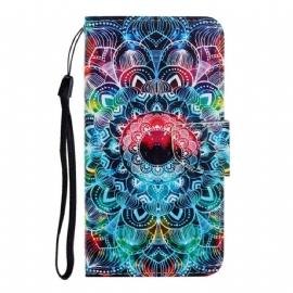 Flipové Pouzdro Na iPhone 13 Na Lana Okázalá Strappy Mandala