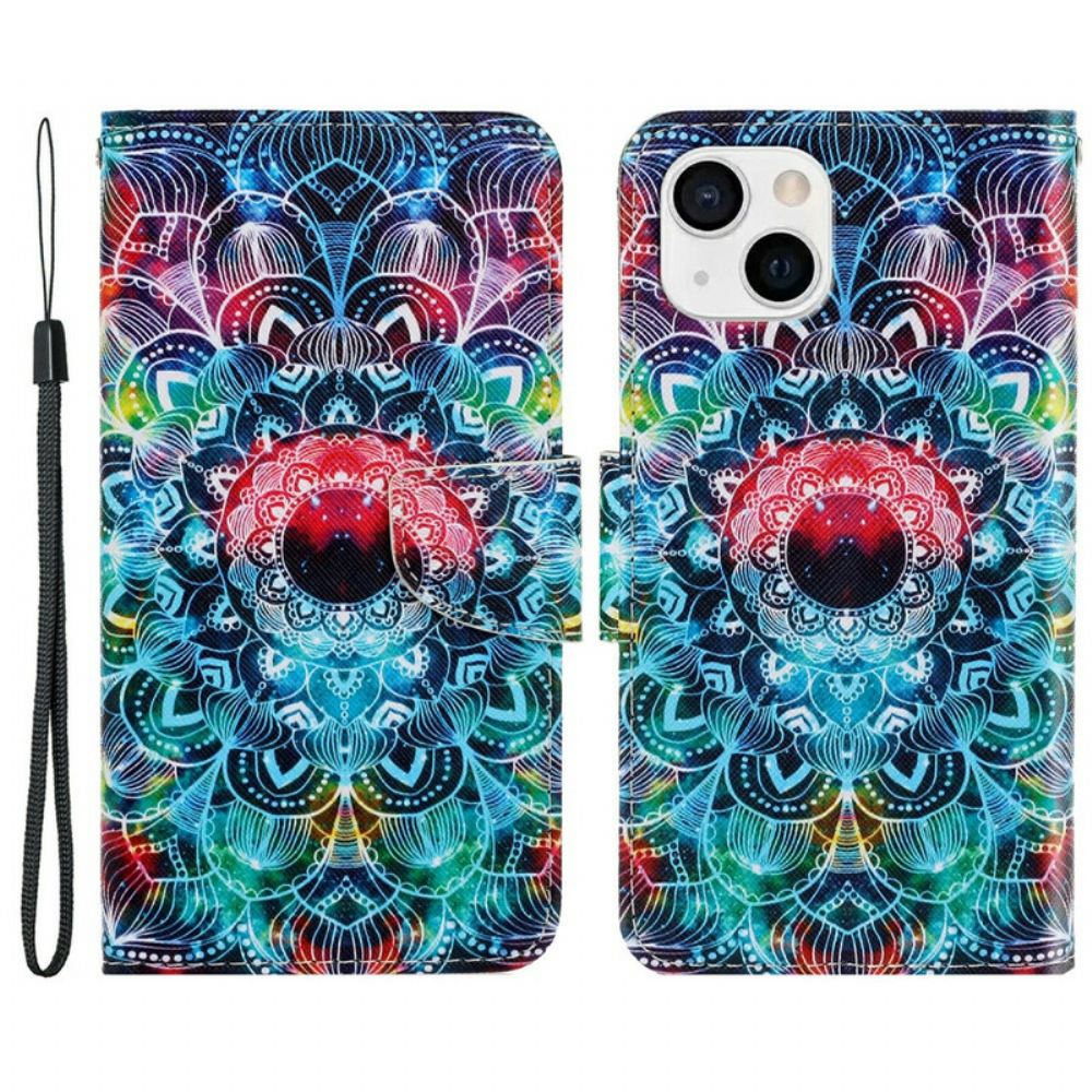 Flipové Pouzdro Na iPhone 13 Na Lana Okázalá Strappy Mandala