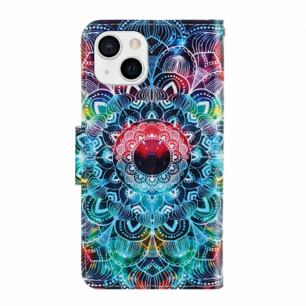 Flipové Pouzdro Na iPhone 13 Na Lana Okázalá Strappy Mandala