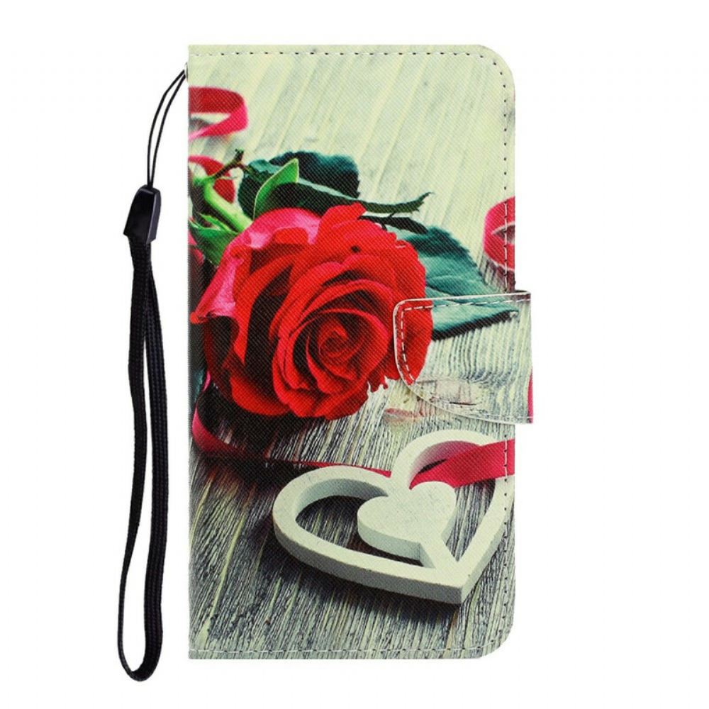 Flipové Pouzdro Na iPhone 13 Na Lana Romantická Rose Strappy