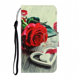 Flipové Pouzdro Na iPhone 13 Na Lana Romantická Rose Strappy