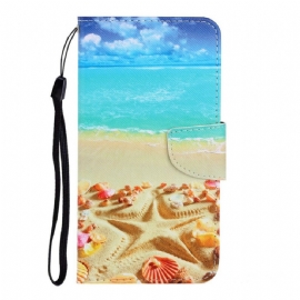 Flipové Pouzdro Na iPhone 13 Na Lana Strappy Beach