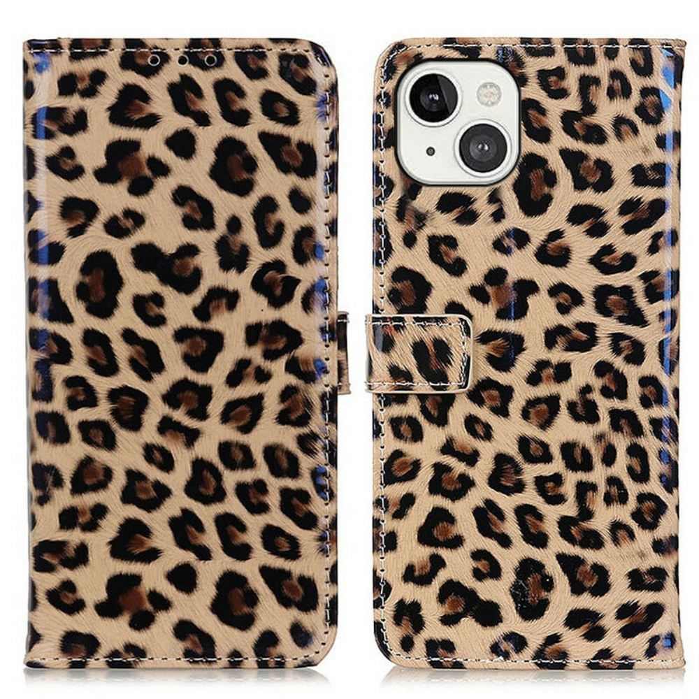 Kožené Pouzdro Na iPhone 13 Leopard