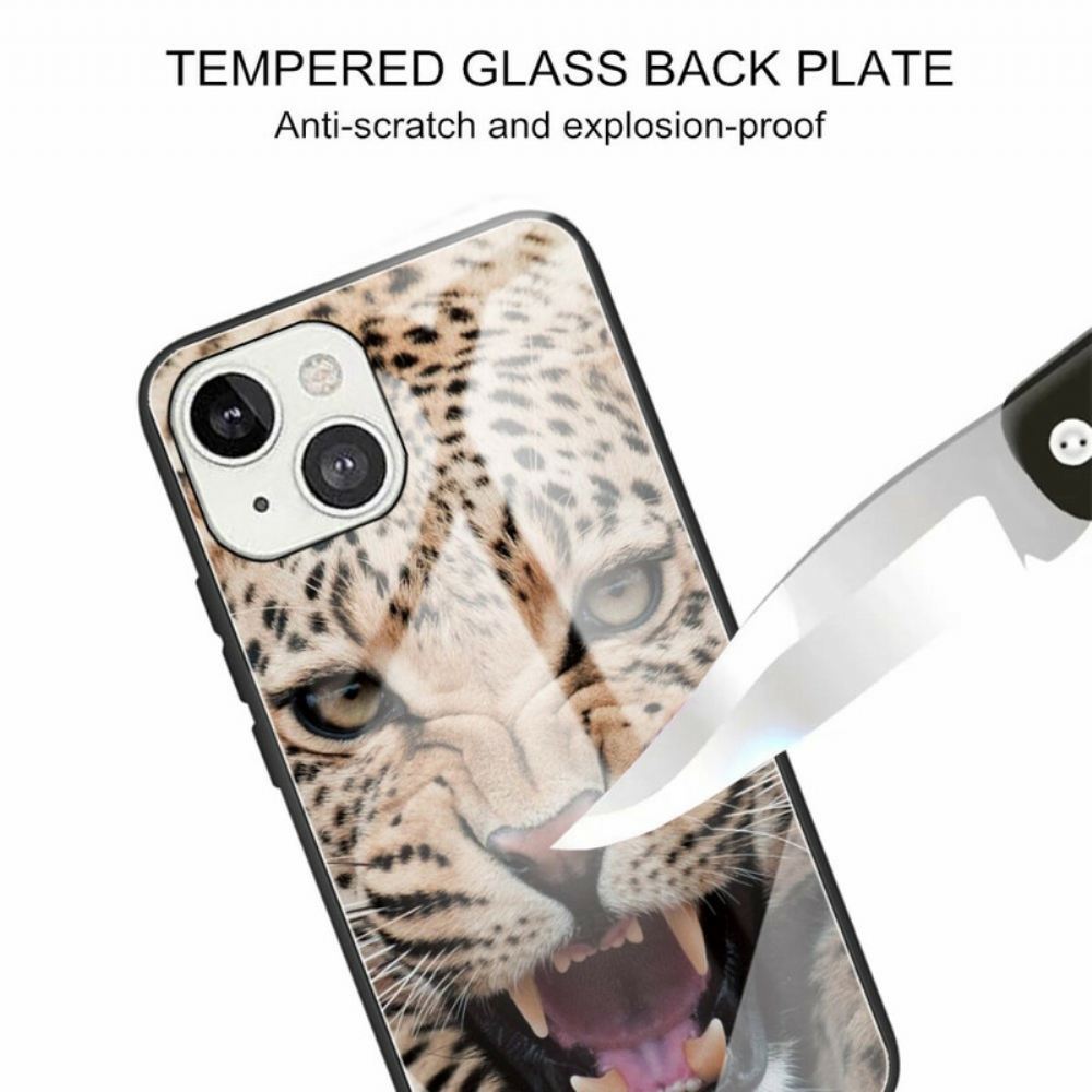 Kryt Na iPhone 13 Tvrzené Sklo Leopard