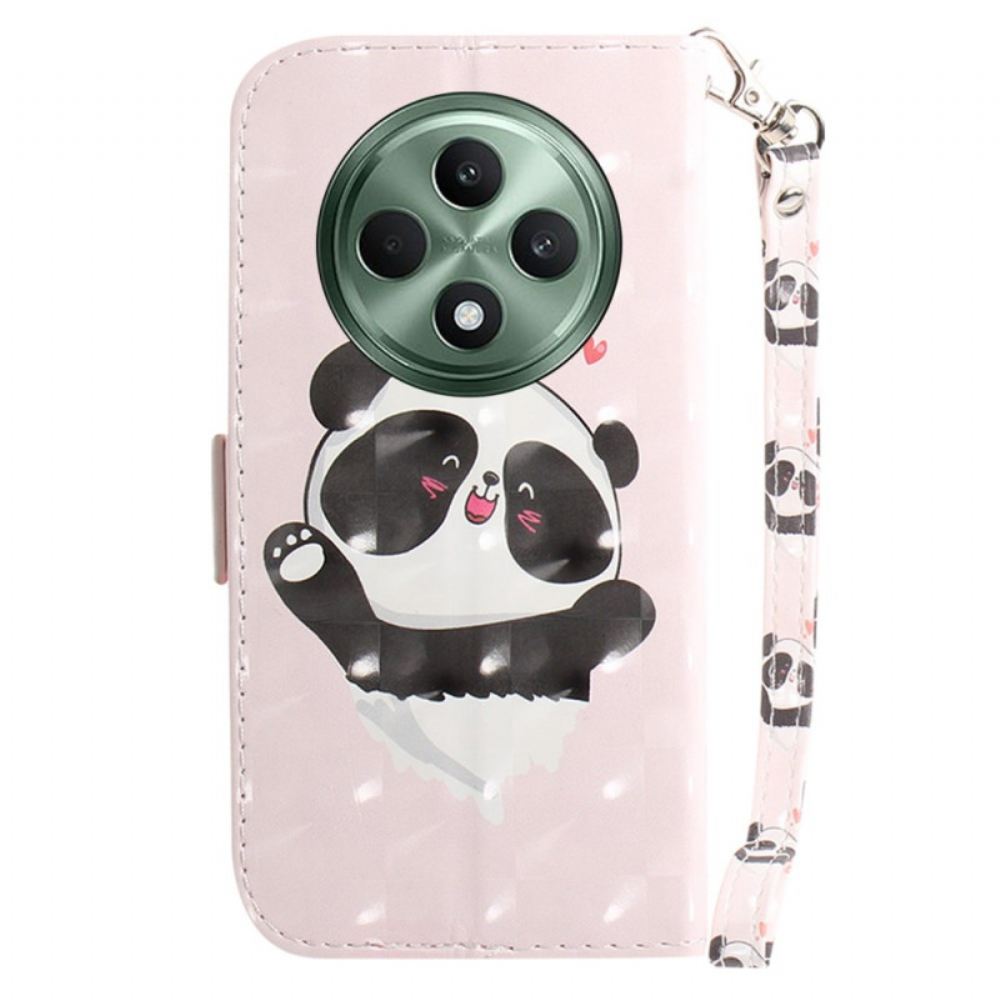 Kožený Kryt Oppo Reno 12f 5g Panda Love With Strap