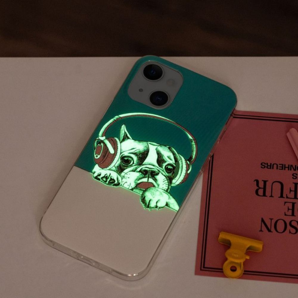 Kryt Na iPhone 15 Plus Fluorescenční Sluchátka