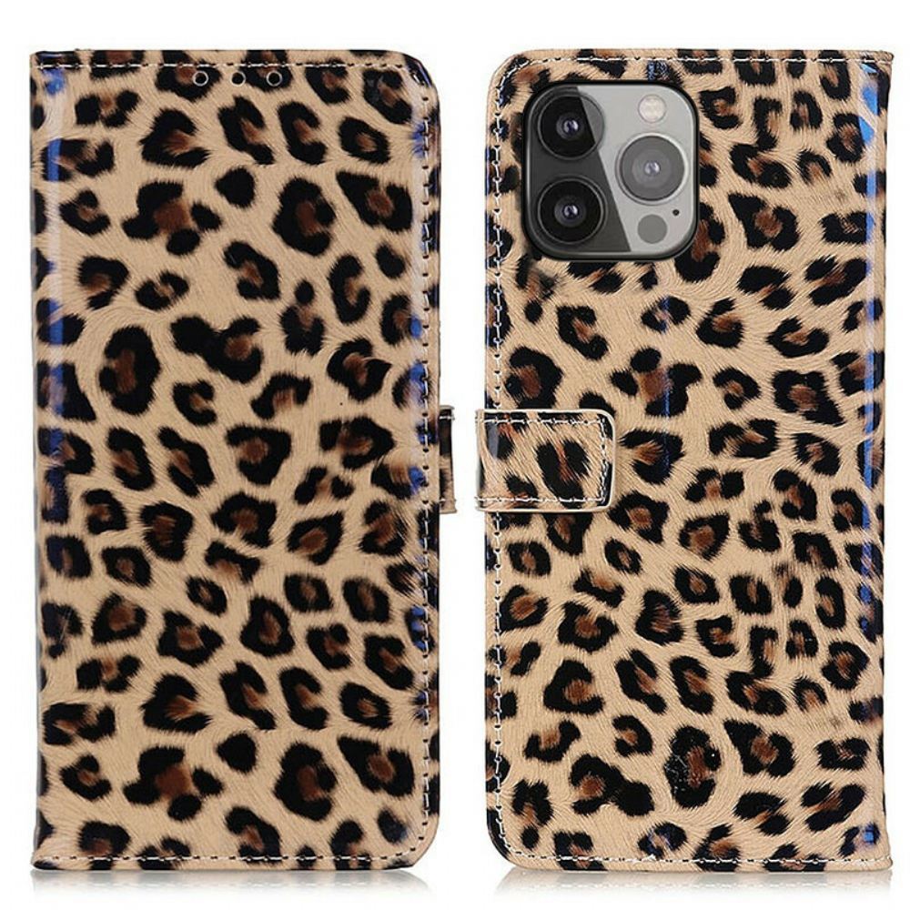 Flipové Pouzdro Na iPhone 13 Pro Max Obyčejný Leopard