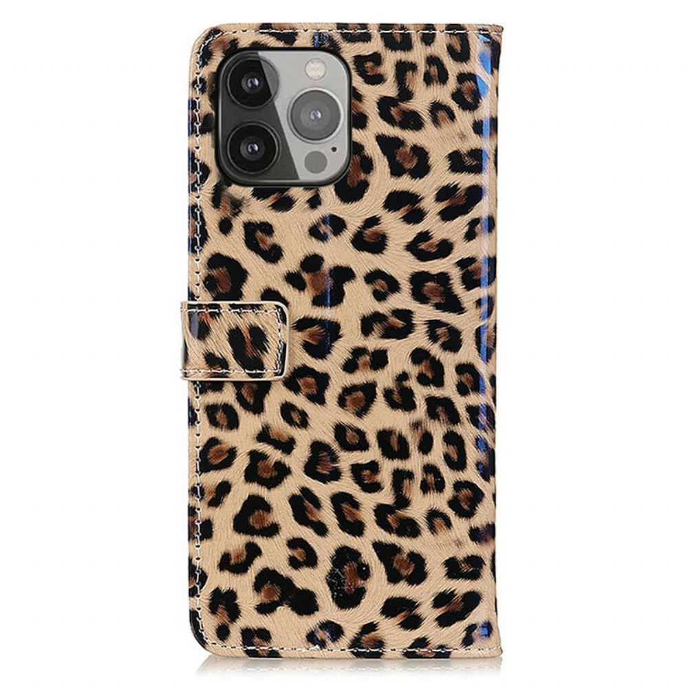 Flipové Pouzdro Na iPhone 13 Pro Max Obyčejný Leopard