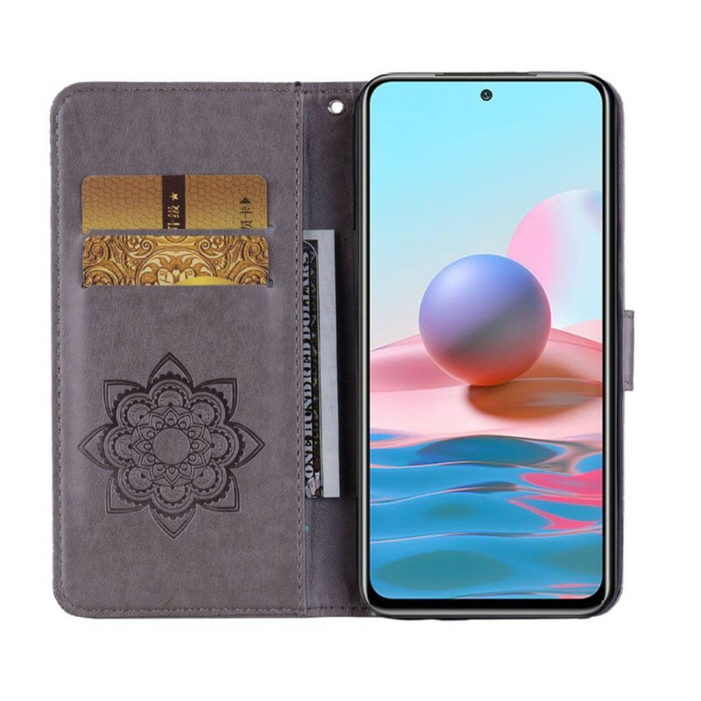 Kožené Pouzdro Na Xiaomi Redmi Note 10 / 10S Mandala Sova A Šňůrka