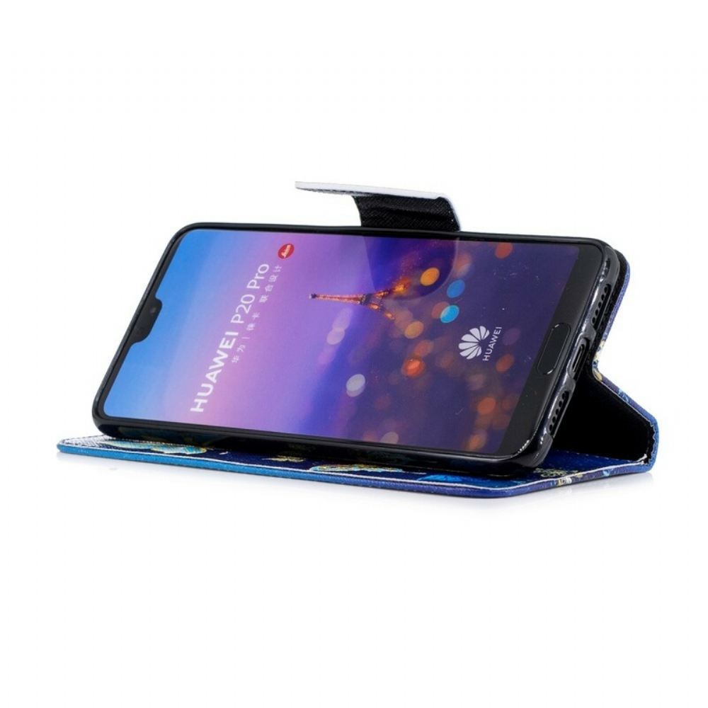 Flipové Pouzdro Na Huawei P20 Pro Motýli V Noci