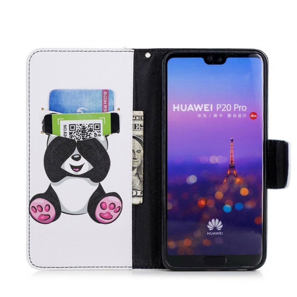 Flipové Pouzdro Na Huawei P20 Pro Panda Zábava