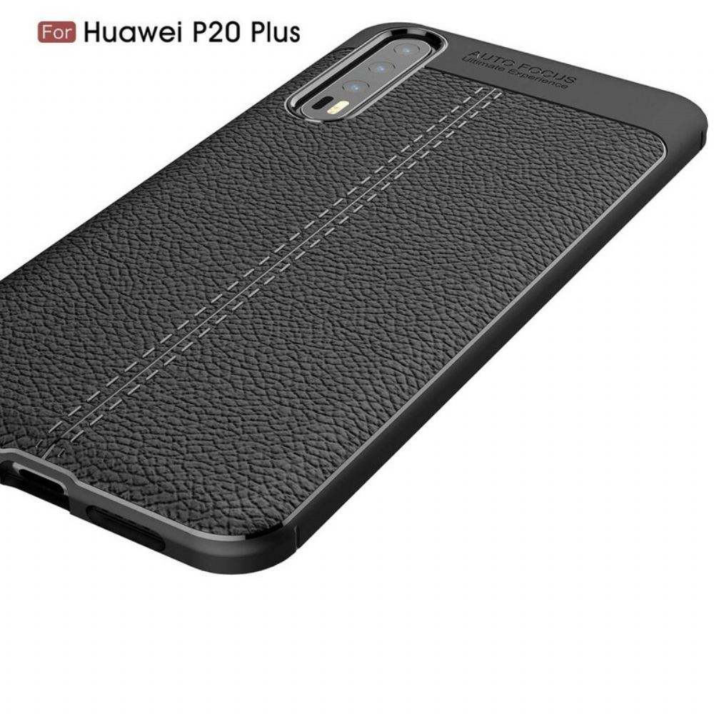 Kryt Na Huawei P20 Pro Dvouřadý Kožený Efekt Litchi