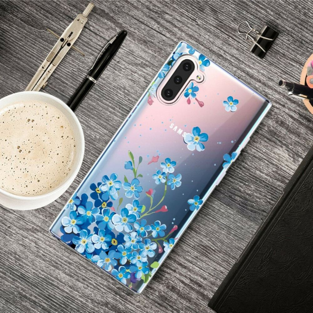 Kryty Na Mobil Na Samsung Galaxy Note 10 Modré Květy