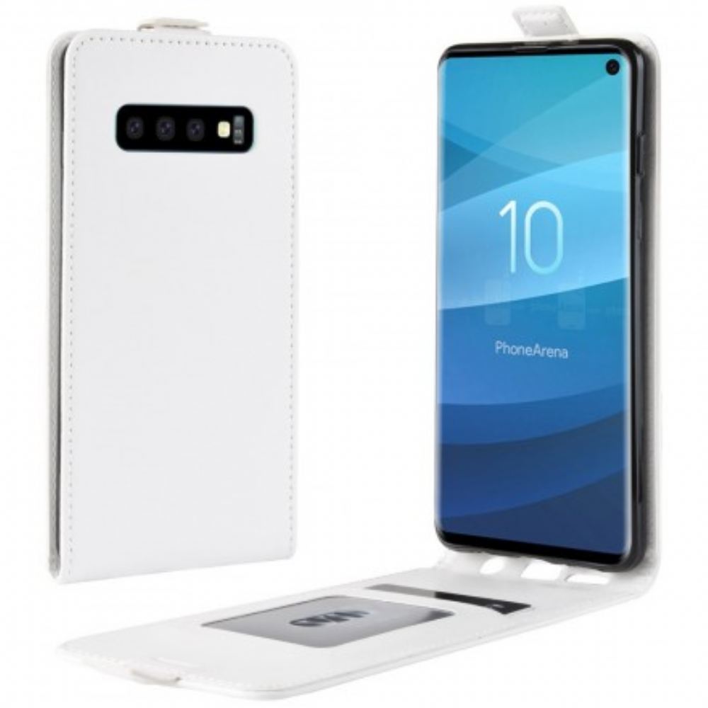 Flipové Pouzdro Na Samsung Galaxy S10 Kožené Pouzdro Efekt Skládání Kůže