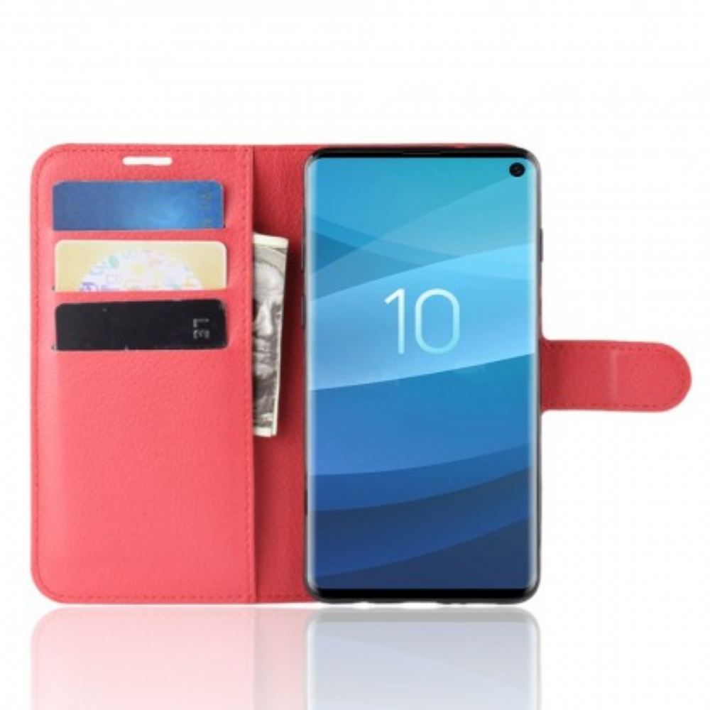 Flipové Pouzdro Na Samsung Galaxy S10 Retro Umělá Kůže