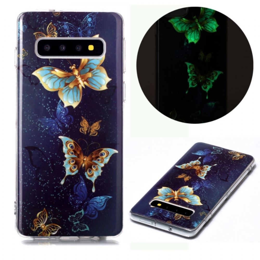 Kryt Na Samsung Galaxy S10 Fluorescenční Motýli