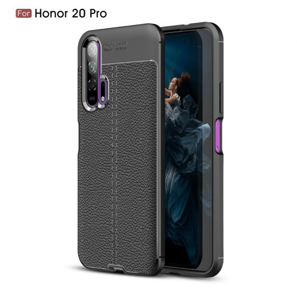 Kryt Na Honor 20 Pro Efekt Kůže Litchi S Dvojitou Linií