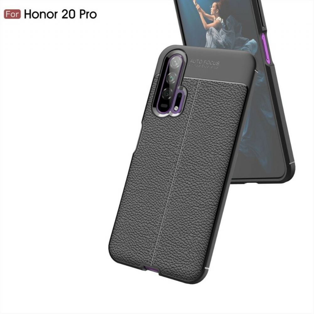 Kryt Na Honor 20 Pro Efekt Kůže Litchi S Dvojitou Linií