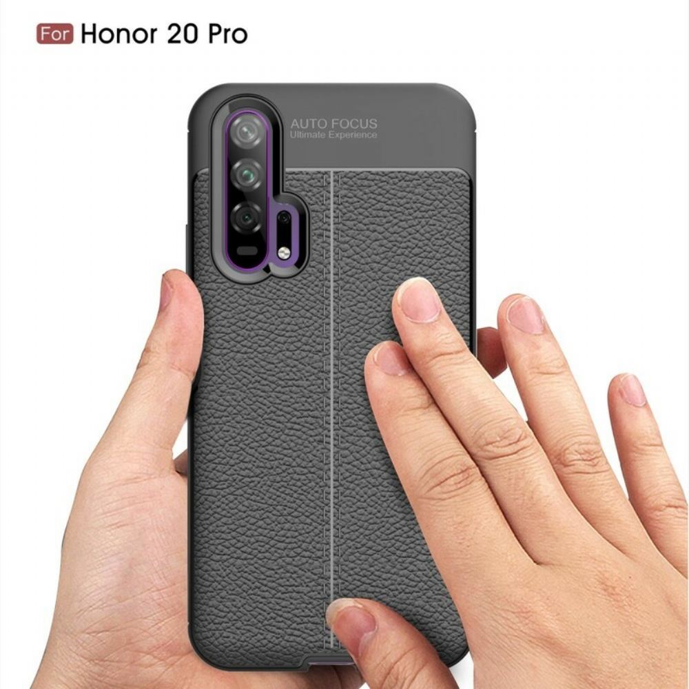 Kryt Na Honor 20 Pro Efekt Kůže Litchi S Dvojitou Linií