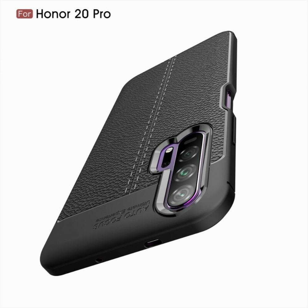 Kryt Na Honor 20 Pro Efekt Kůže Litchi S Dvojitou Linií