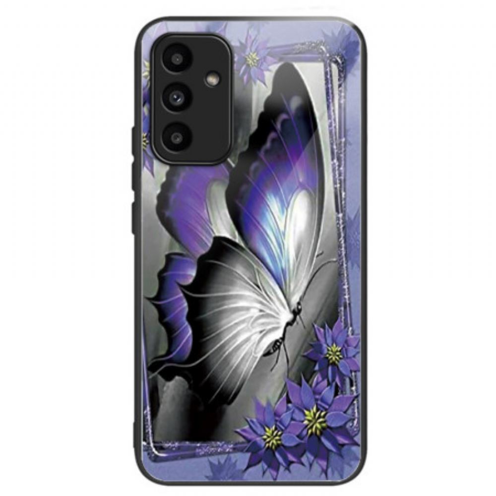 Kryt Samsung Galaxy A15 5g Fialové Tvrzené Sklo Butterfly