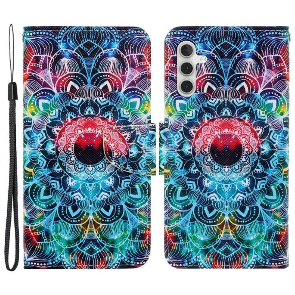 Peněženková Pouzdra Samsung Galaxy A15 5g Kryty Na Mobil Vynikající Mandala S Popruhem