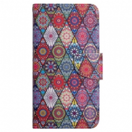 Peněženková Pouzdra Samsung Galaxy A15 5g Patchwork S Popruhem