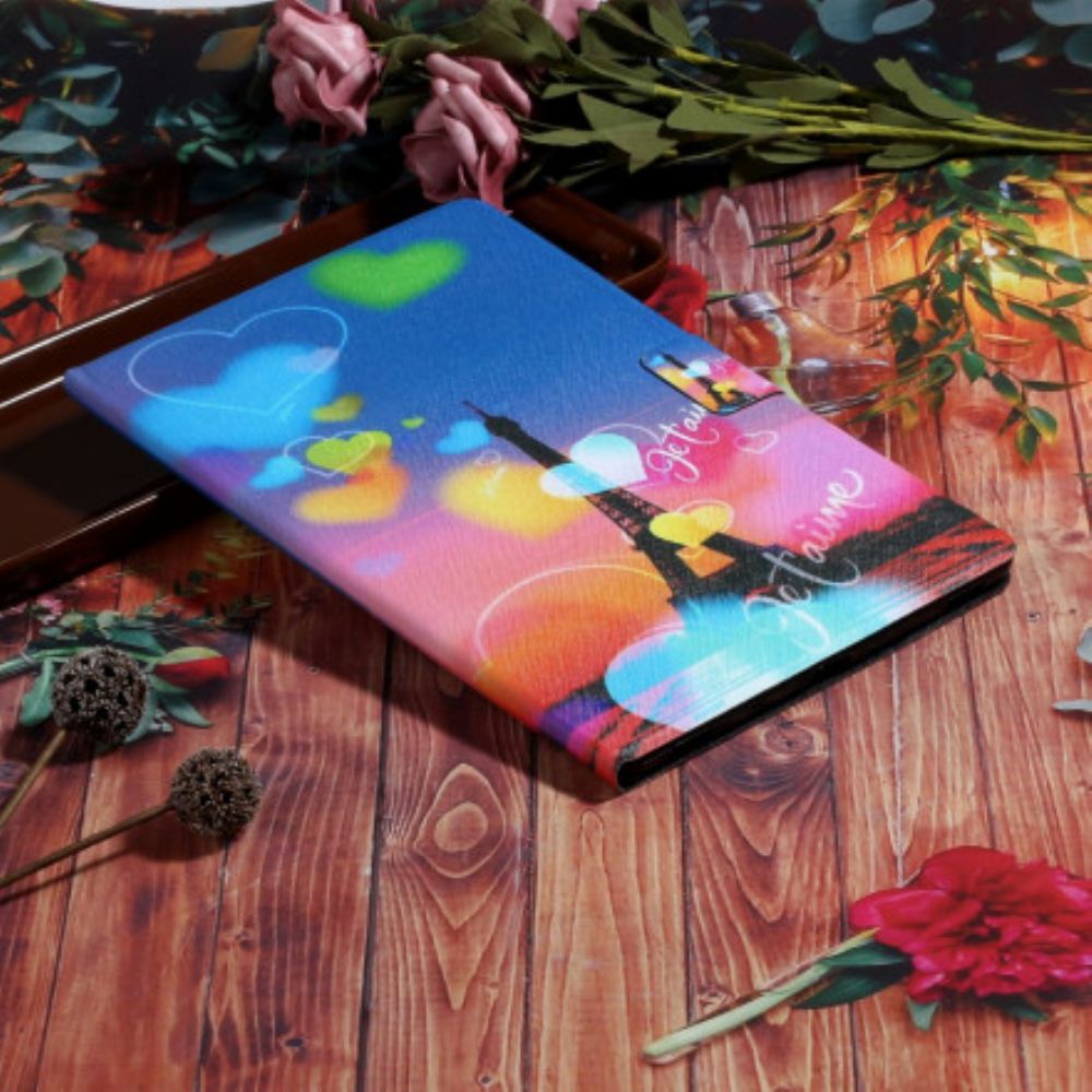 Flipové Pouzdro Na Samsung Galaxy Tab A7 Paříž Miluji Tě