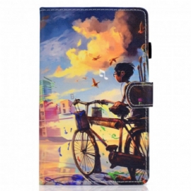 Kožené Pouzdro Na Samsung Galaxy Tab A7 Bike Art