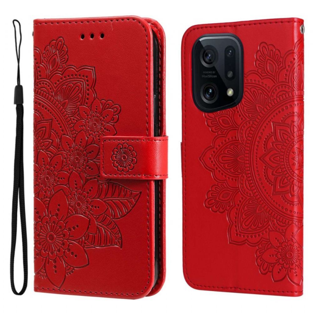 Flipové Pouzdro Na Oppo Find X5 Na Lana Strappy Mandala