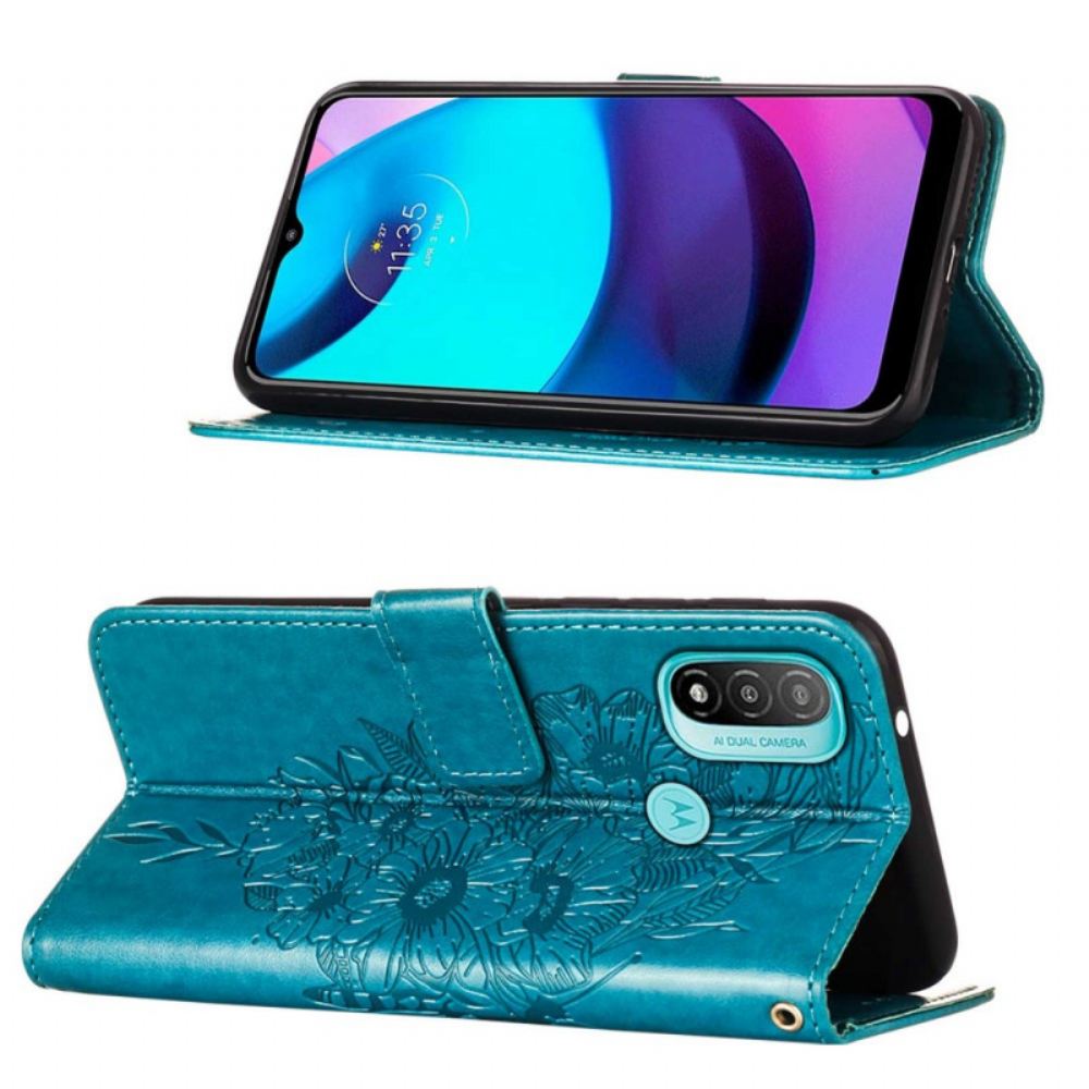 Flipové Pouzdro Na Moto E40 / E30 / E20 Design Motýla