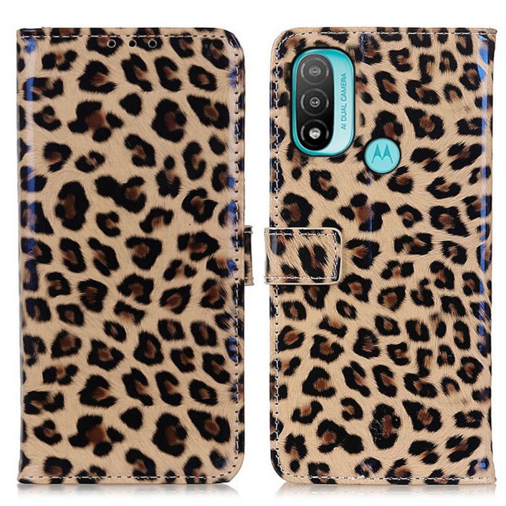 Flipové Pouzdro Na Moto E40 / E30 / E20 Jediný Leopard