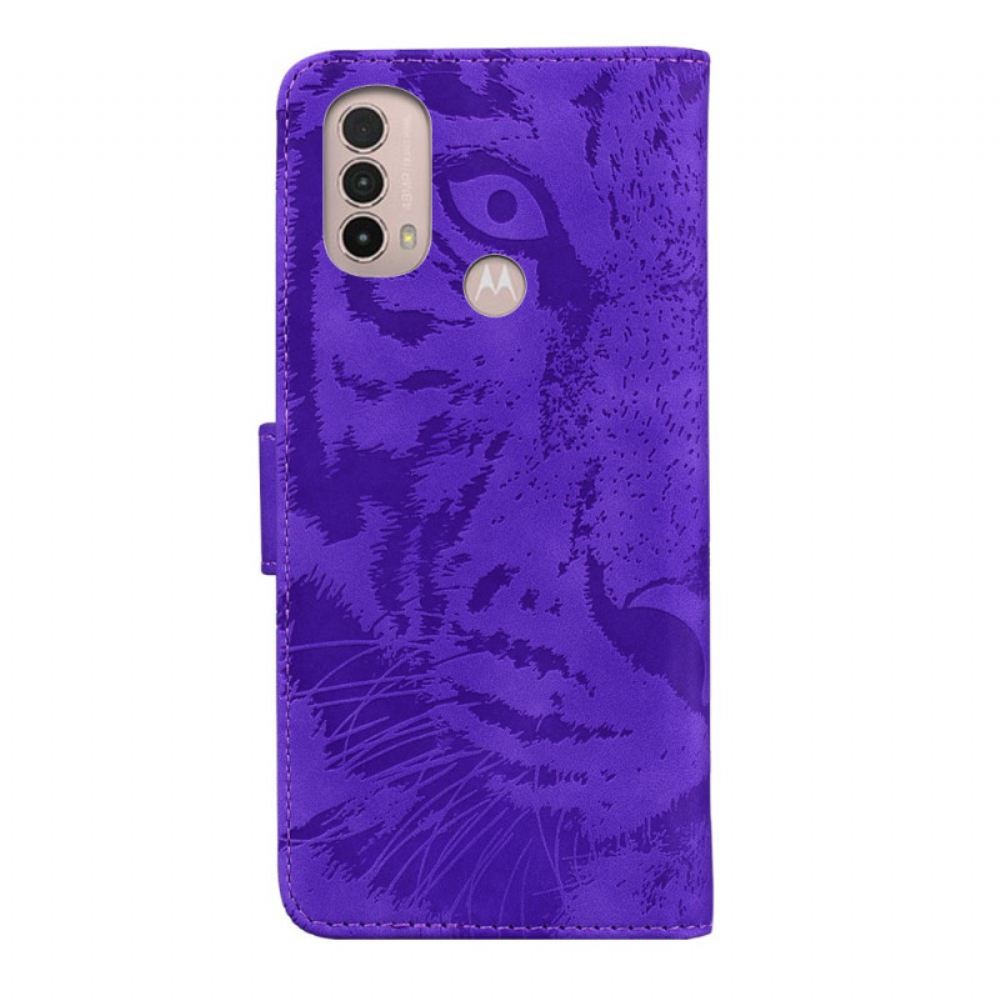 Flipové Pouzdro Na Moto E40 / E30 / E20 Tiger Face Print