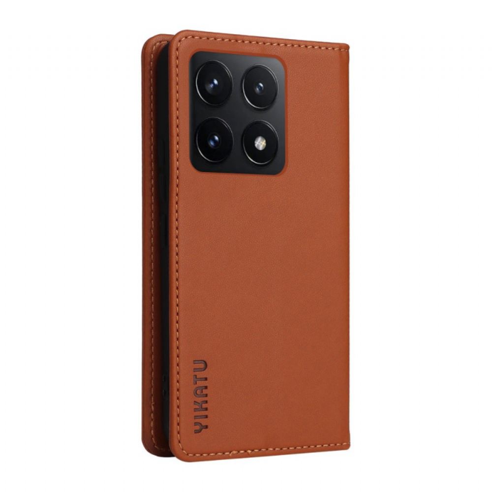 Kožené Pouzdro Folio Xiaomi 14t Klasické Yikatu