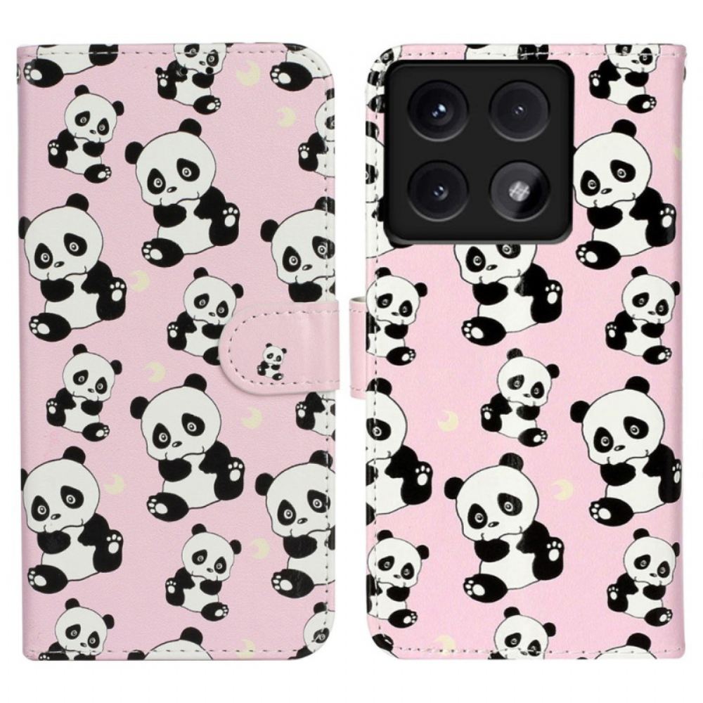 Peněženková Pouzdra Xiaomi 14t Kryty Na Mobil Pandas Premium