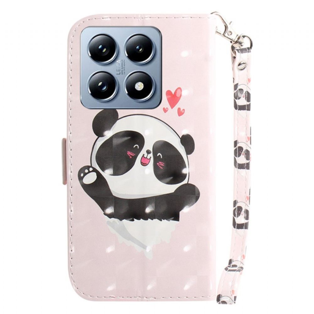 Peněženková Pouzdra Xiaomi 14t Panda Love S Popruhem