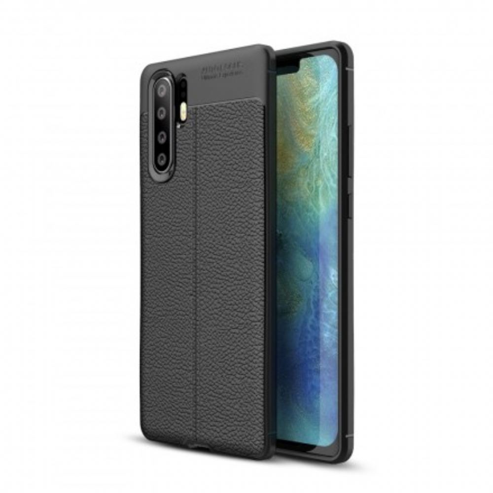 Kryt Na Huawei P30 Pro Dvouřadý Kožený Efekt Litchi