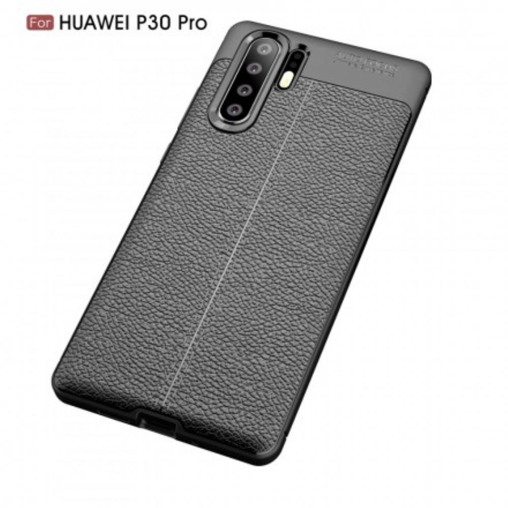 Kryt Na Huawei P30 Pro Dvouřadý Kožený Efekt Litchi