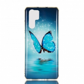 Kryt Na Huawei P30 Pro Fluorescenční Modrý Motýl