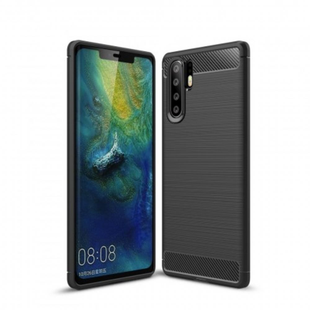 Kryt Na Huawei P30 Pro Kartáčované Uhlíkové Vlákno