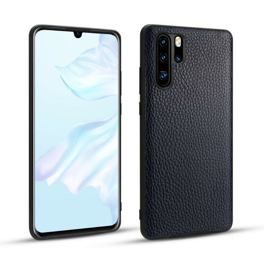 Kryt Na Huawei P30 Pro Pravá Kůže Litchi