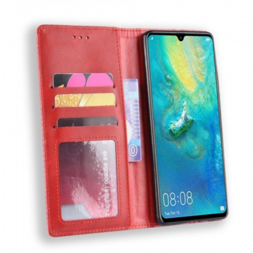 Kryty Na Mobil Na Huawei P30 Pro Flipové Pouzdro Stylizovaný Vintage Kožený Efekt