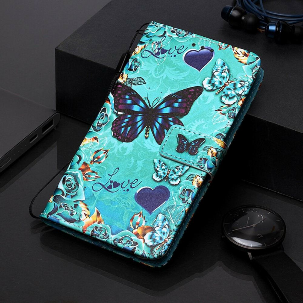 Kožené Pouzdro Na Xiaomi Mi 9T / Mi 9T Pro Na Lana Love Butterflies Strappy