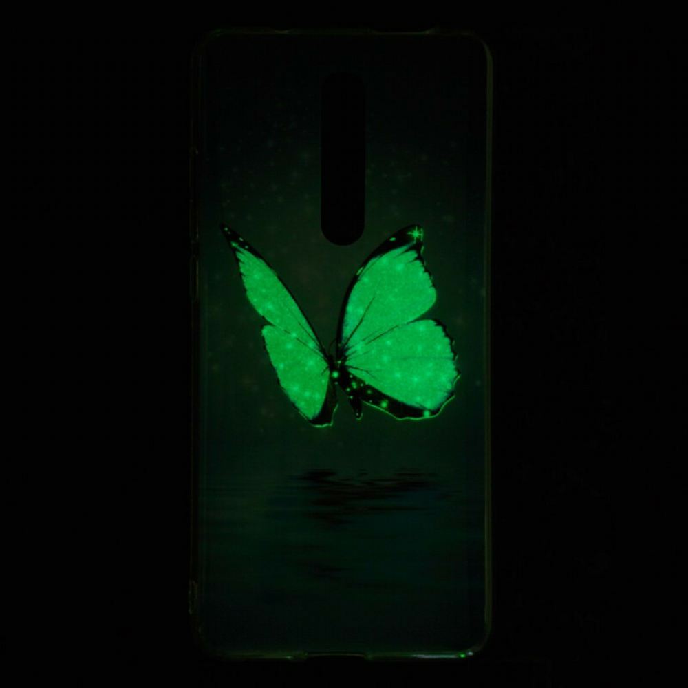 Kryt Na Xiaomi Mi 9T / Mi 9T Pro Fluorescenční Modrý Motýl