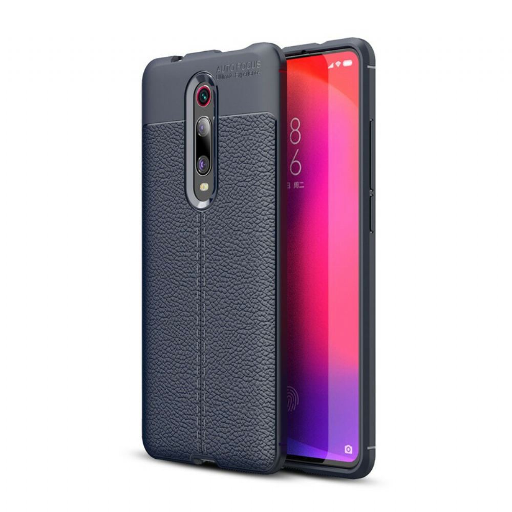 Kryty Na Mobil Na Xiaomi Mi 9T / Mi 9T Pro Dvojitá Linie Litchi Kožený Efekt