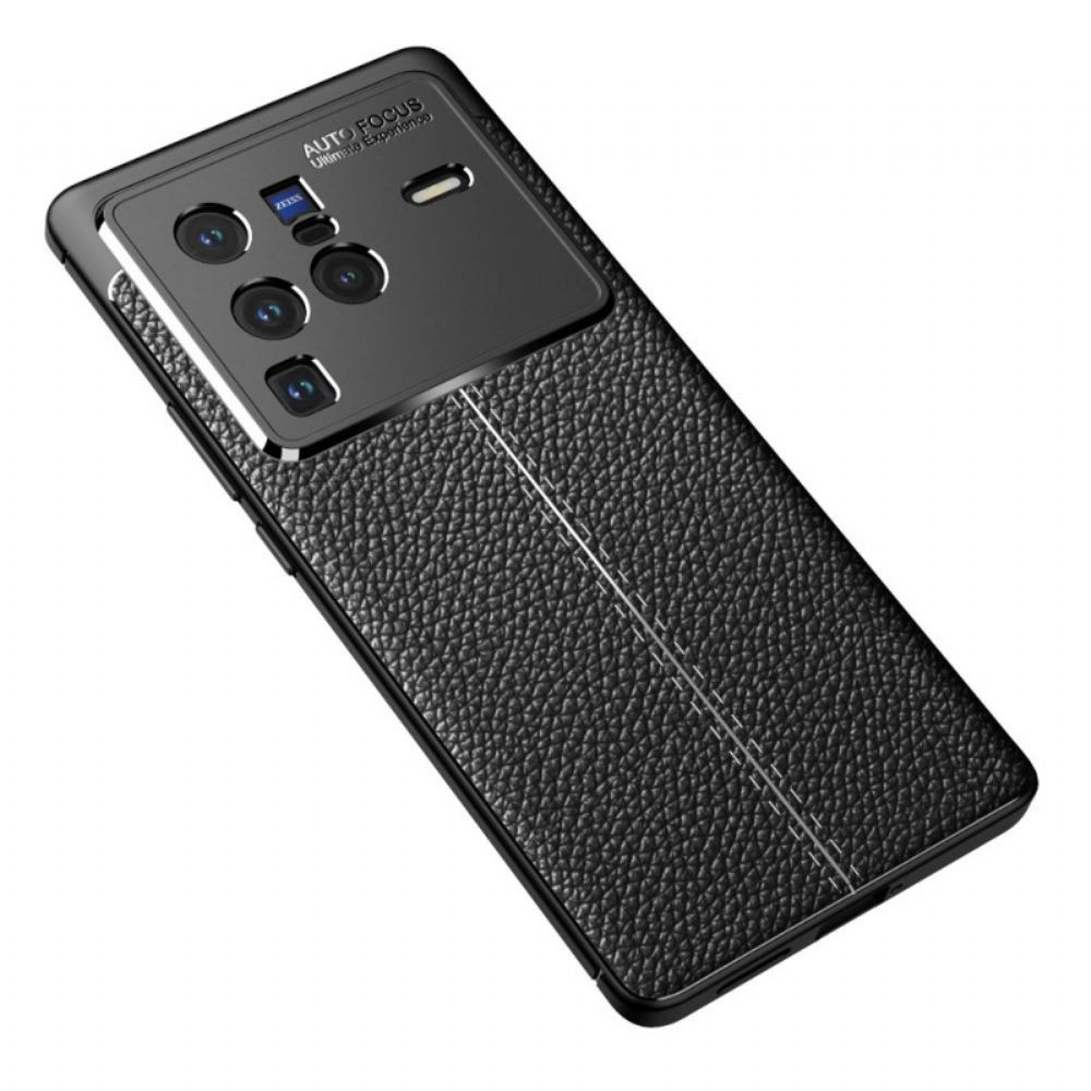 Kryt Na Vivo X80 Pro Efekt Kůže Litchi S Dvojitou Linií