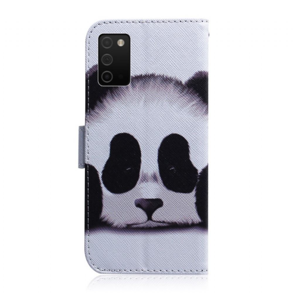 Flipové Pouzdro Na Samsung Galaxy A03s Panda Tvář