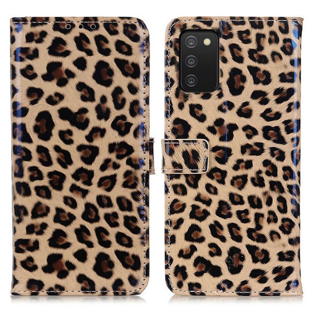 Kožené Pouzdro Na Samsung Galaxy A03s Leopard