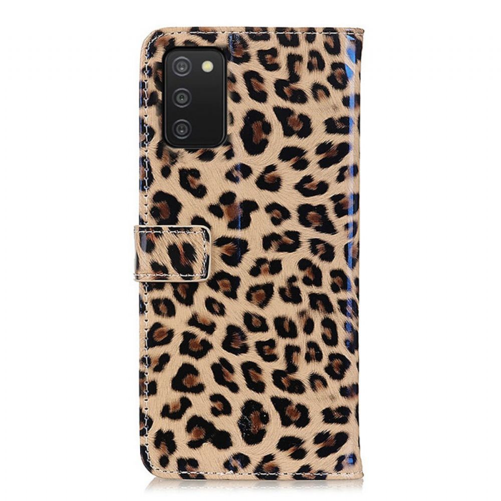 Kožené Pouzdro Na Samsung Galaxy A03s Leopard