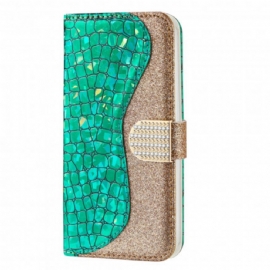 Flipové Pouzdro Na Samsung Galaxy A22 4G Diamanty Croco